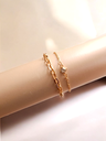 Mixed Chain Bracelet Duo with Rhinestone Accents	