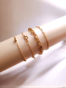 Four-Bracelet Thin and Medium Chain Set	