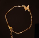 Thin Chain Bracelet with Rhinestone Butterfly	