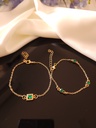 Emerald Accents Bracelet Duo	