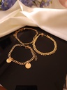 Leaf, Drop Pendant, and Thin Chain Bracelet Combo	