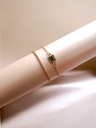 Emerald Pendant and Chain Bracelet Trio	