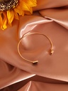 Teardrop Rhinestone and Black Enamel Open-End Bangle	