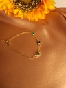 Triple Chain Bracelet Set with Emerald and Thick Chain	