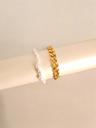 Thick Chain and Pearl Heart Pendant Bracelet Combo	