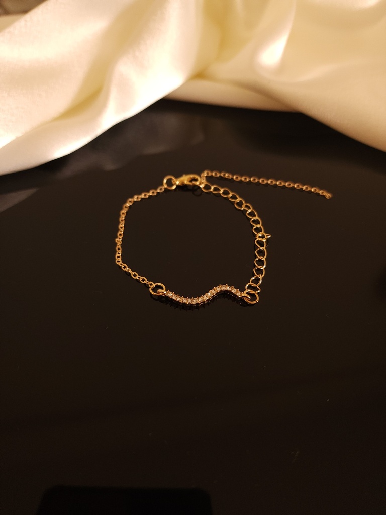 Rhinestone Pendant Triple Chain Bracelet	