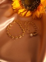 Mixed Chain Bracelet Duo with Rhinestone Accents	 (copy)