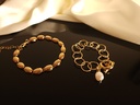 Mixed Chain Bracelet Duo with Rhinestone Accents	 (copy)