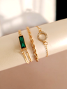 Rhinestone and White Bead Bracelet Duo	 (copy)
