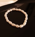 Thick Chain, Thin Chain, and Pearl Elastic Bracelet Set	