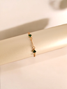 Delicate Green Stone Chain Bracelet – Gold-Plated Elegance 