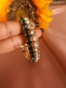 Rhinestone and White Bead Bracelet Duo	 (copy)