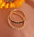 Rhinestone and White Bead Bracelet Duo	 (copy)
