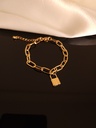 Chain Bracelet with Lock Pendant	