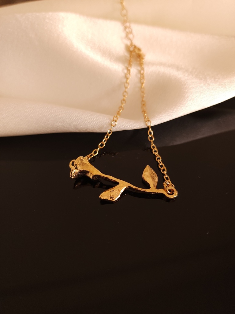 Thick Chain and Rose Bracelet Duo	