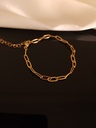 Pearl and Chain Bracelet Set with Half Pearl Design	