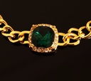 Verdant Mystique: Three-Bracelet Set with Emerald and Leaf Accents