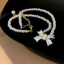 Vintage Bow Collar Pearl Necklace