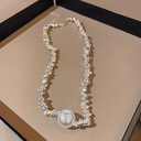 Collar Pearl Necklace(Silver)