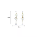 Elegant Flower Tassel Earrings with Faux Pearl