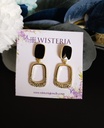 Elegant Square Opal Drop Earrings