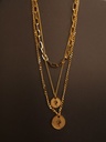 Elegant Triple-Layered Coin Vintage Necklace
