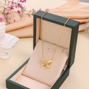18k Gold Plated Necklace- Bow Pendant Necklace