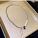 Pearl & Chain Butterfly Necklace