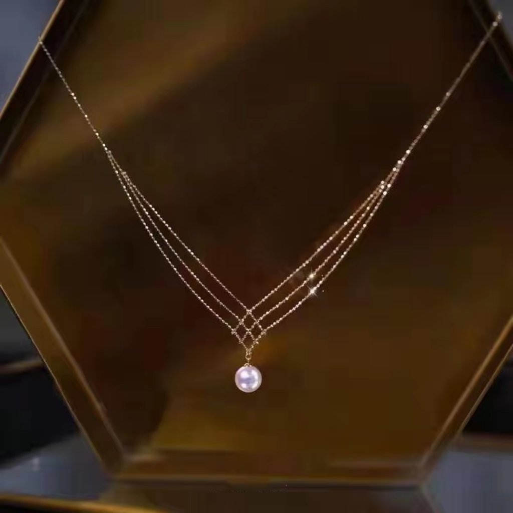 Korean Vintage Pearl Pendant Necklace