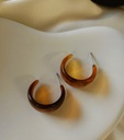 Versatile Retro Tawny Resin Hoop Earrings
