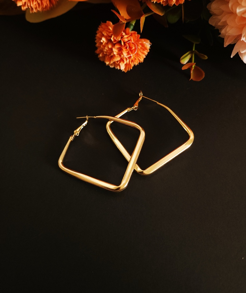 Chic Retro Geometric Square Hoop Earrings