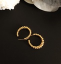 Vintage-Inspired Spiral Gold Hoop Earrings