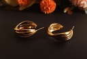 Classic Retro Twisted Gold Hoop Earrings
