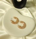 Elegant Retro Rose Mauve Resin Hoop Earrings