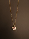 18k Gold Plated Obsidian Heart Pendant Necklace