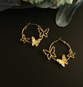 Chic Gold Butterfly Hoop Earrings