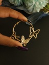 Chic Gold Butterfly Hoop Earrings