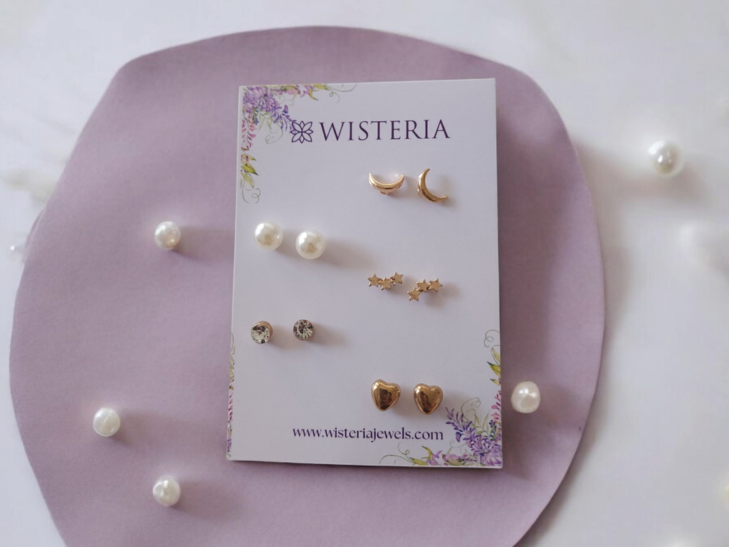 Set of 5 Work Week Stud Earrings