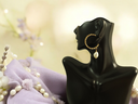 Set of 6 Ivory and Golden Huggie & Hoop Earrings