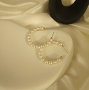 Set of 6 Ivory and Golden Huggie & Hoop Earrings