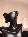 Bold Retro Wine Red Stud Earrings