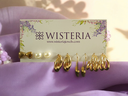 Set of 5 Studs and Bold Golden Hoop Earrings