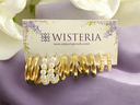 Golden & Pearl Hoop Earrings Set - 5 Piece Combo