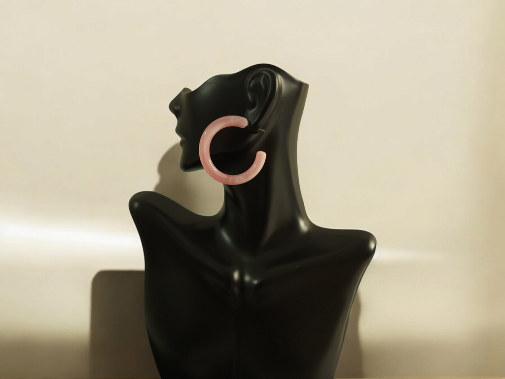 Set of 5 Pink & Gold Hoop Earrings