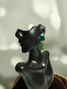 Delicate Rhinestone Geometric Enamel Drop Earrings 