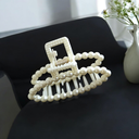 Luxe Korean-Inspired Faux Pearl Oval-Shaped Hair Clip