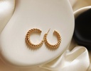 Vintage-Inspired Spiral Gold Hoop Earrings