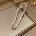Silver Heart Beaded Collar Necklace