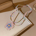 Colorful Beaded Flower Necklace