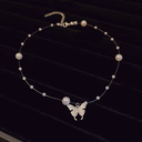 Korean Butterfly Pearl Necklace